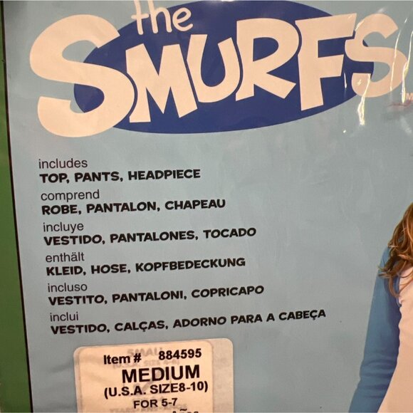 Smurfs Girl Costume  Smurfette Girl Size Medium  8-10 yrs - Picture 10 of 10